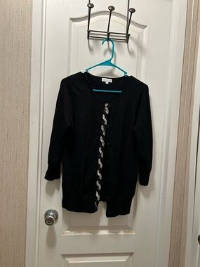 Joseph A Black Women’s Cardigan with Silver Accent